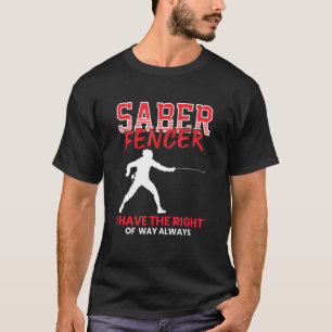 Saber Fencer - Omheining Coach Combat Sport Szwaar T-shirt