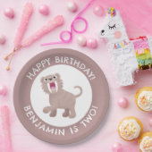 Saber Toothed Tiger Smilodon gepersonaliseerde ver Papieren Bordje (Feest)