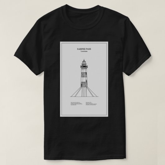 Sabine Pass Lighthouse Louisiana BD TShirt (Design devant)
