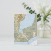 Sabine Pass Port Arthur Nautical Chart Briefkaart (Staand voorkant)