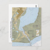 Sabine Pass Port Arthur Nautical Chart Briefkaart (Voorkant / Achterkant)
