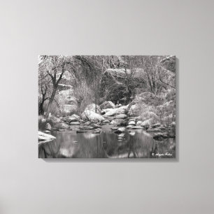 Sabino Canyonbeek Winter Tweeluik Canvas Afdruk