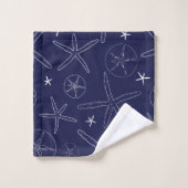 Sable Bleu Marine Starfish, Sable Dollar Ensemble  (Gant de toilette)