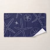 Sable Bleu Marine Starfish, Sable Dollar Ensemble  (Serviette à main)