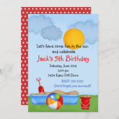 Sable-Box été pour les loisirs Invitations d'anniv (Devant / Derrière)