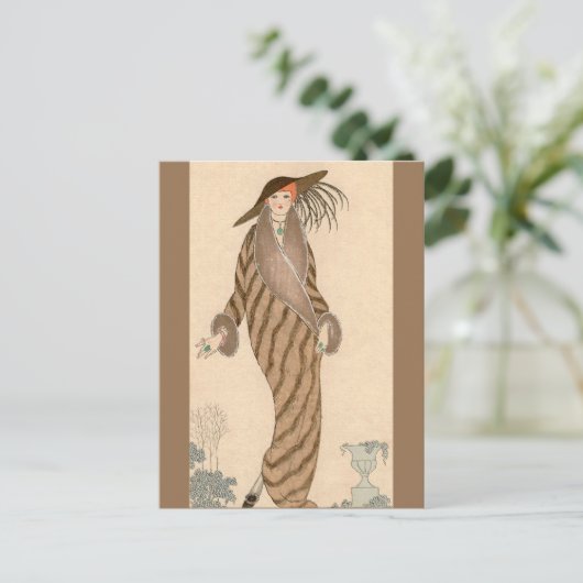 Sable Coat George Barbier Briefkaart (Staand voorkant)
