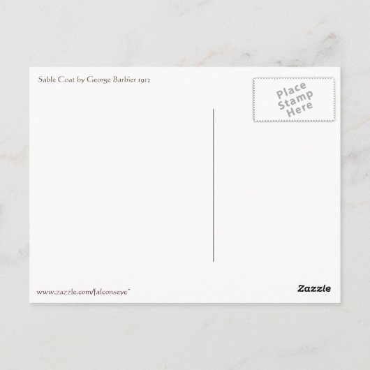 Sable Coat George Barbier Briefkaart (Achterkant)