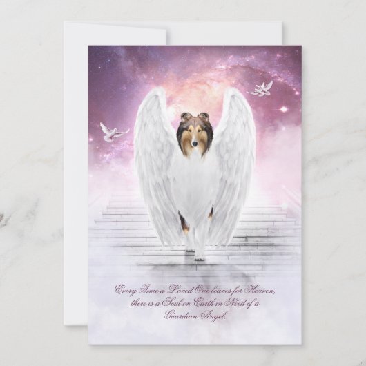 Sable Collie Angel Heaven - Pet Loss Carte de Symp (Devant)
