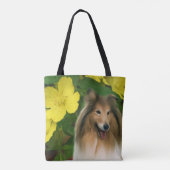 Sable Collie Yellow Primrose Dog Art Draagtas (Achterkant)
