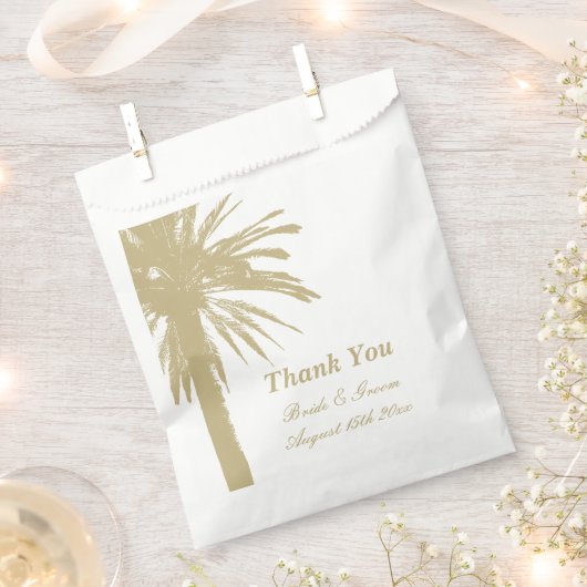 Sable couleur palmier plage mariage sacs de faveur (Coupé)