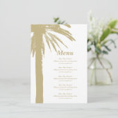 Sable couleur palmier plage menu mariage modèle (Debout devant)