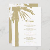 Sable couleur palmier plage menu mariage modèle (Devant / Derrière)