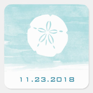 Sable d'aquarelle Sable Mariage Stickers Date