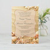 Sable de plage Seashell 5x7 Faire-part de mariage (Debout devant)