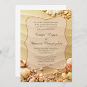 Sable de plage Seashell 5x7 Faire-part de mariage (Devant / Derrière)