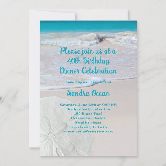 Sable Dollar Anniversaire Fête Invitation (Devant)