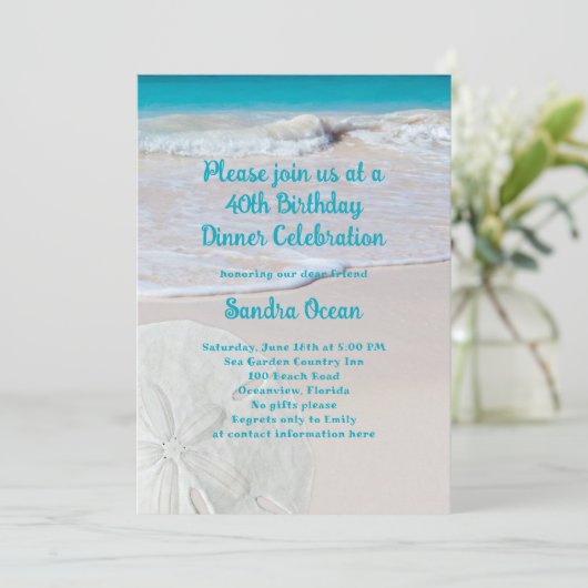 Sable Dollar Anniversaire Fête Invitation (Debout devant)