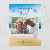 Sable Dollar Beach Bonne année Photo Carte postale (Devant)