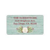 Sable Dollar Beach Étiquette de Noël côtier (Devant)