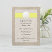 Sable Dollar Beach Invitation de mariage - Jaune (Debout devant)
