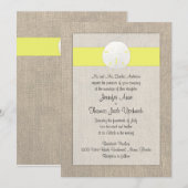 Sable Dollar Beach Invitation de mariage - Jaune (Devant / Derrière)