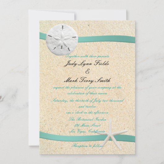 Sable Dollar Beach Mariage Invitation (Devant)