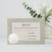 Sable Dollar Beach Wedding Carte RSVP (Debout devant)
