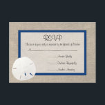 Sable Dollar Beach Wedding Carte RSVP - Peacock Bl<br><div class="desc">Simple,  mais qui rappelle la plage avec des textures et des tons subtils. Idéal pour un mariage de plage élégant.</div>