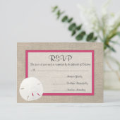 Sable Dollar Beach Wedding Carte RSVP - Watermelon (Debout devant)