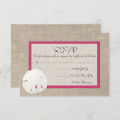 Sable Dollar Beach Wedding Carte RSVP - Watermelon (Devant / Derrière)