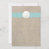 Sable Dollar Beach Wedding Invitation - Turquoise (Dos)