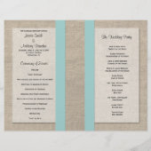 Sable Dollar Beach Wedding Programme - Turquoise (Dos)