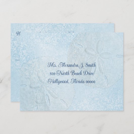 Sable Dollar Blues, Mariage Inviter Répondre Carte (Devant / Derrière)