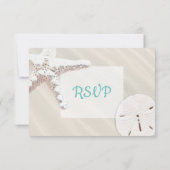 Sable Dollar et Starfish Mariage océanique RSVP (Dos)