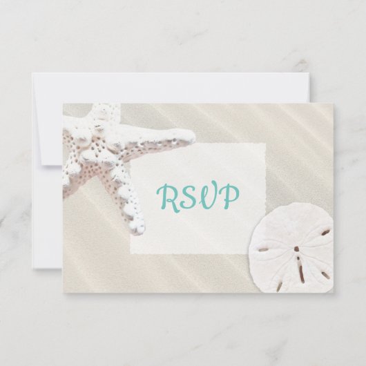 Sable Dollar et Starfish Mariage océanique RSVP (Dos)