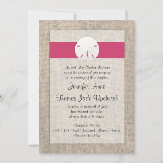 Sable Dollar Look Beach Wedding Invitation (Devant)
