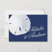Sable Dollar Marine Blue Wedding RSVP (Dos)