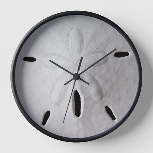 Sable dollar plage noir et blanc été Horloge (Recto)