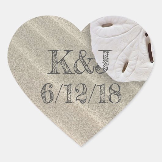 Sable Dollar Stickers Mariage bord de mer (Devant)