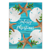 Sable Dollars Starfish Plage Noël Cartes pliées (Devant)