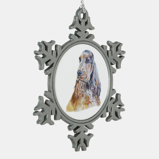 Sable English Cocker Spaniel Tin Sneeuwvlok Ornament (Links)