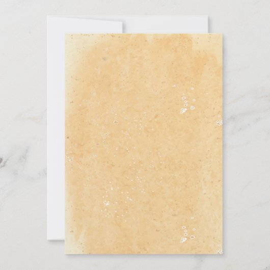 Sable et coquillages / Mariage de plage Invitation (Dos)