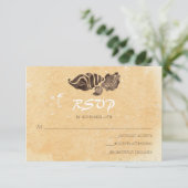 Sable et coquilles de mer / Mariage de plage RSVP (Debout devant)