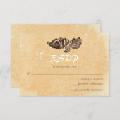 Sable et coquilles de mer / Mariage de plage RSVP (Devant / Derrière)