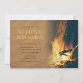 Sable et feu Bonfire Plage Mariage Invitations (Devant)