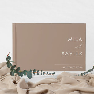 Sable et ivoire Livre d'or minimaliste de Mariag