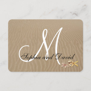 Sable et Starfish Beach Wedding RSVP Monogramme