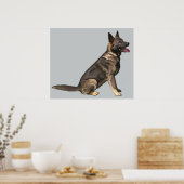 Sable German Shepherd Dog Poster (Keuken)