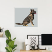 Sable German Shepherd Dog Poster (Thuiskantoor)