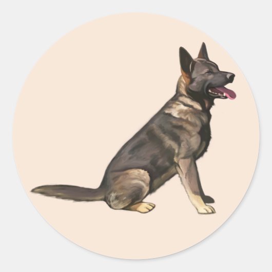 Sable German Shepherd Dog Ronde Sticker (Voorkant)